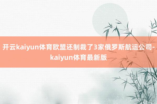 开云kaiyun体育欧盟还制裁了3家俄罗斯航运公司-kaiyun体育最新版