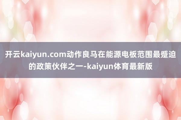 开云kaiyun.com动作良马在能源电板范围最蹙迫的政策伙伴之一-kaiyun体育最新版