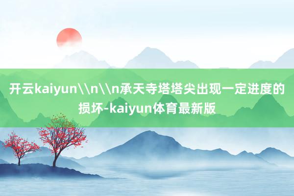 开云kaiyun\n\n承天寺塔塔尖出现一定进度的损坏-kaiyun体育最新版