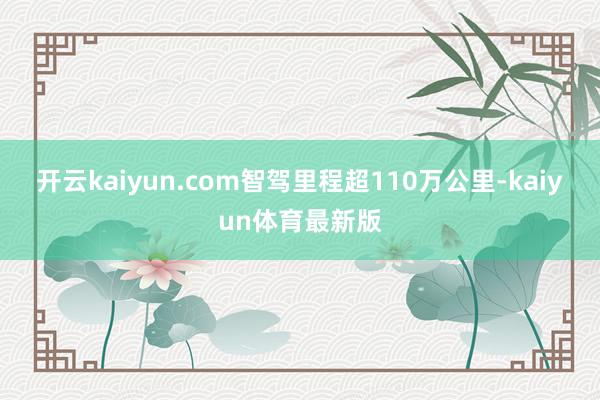 开云kaiyun.com智驾里程超110万公里-kaiyun体育最新版