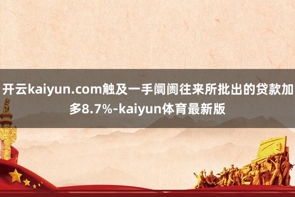 开云kaiyun.com触及一手阛阓往来所批出的贷款加多8.7%-kaiyun体育最新版